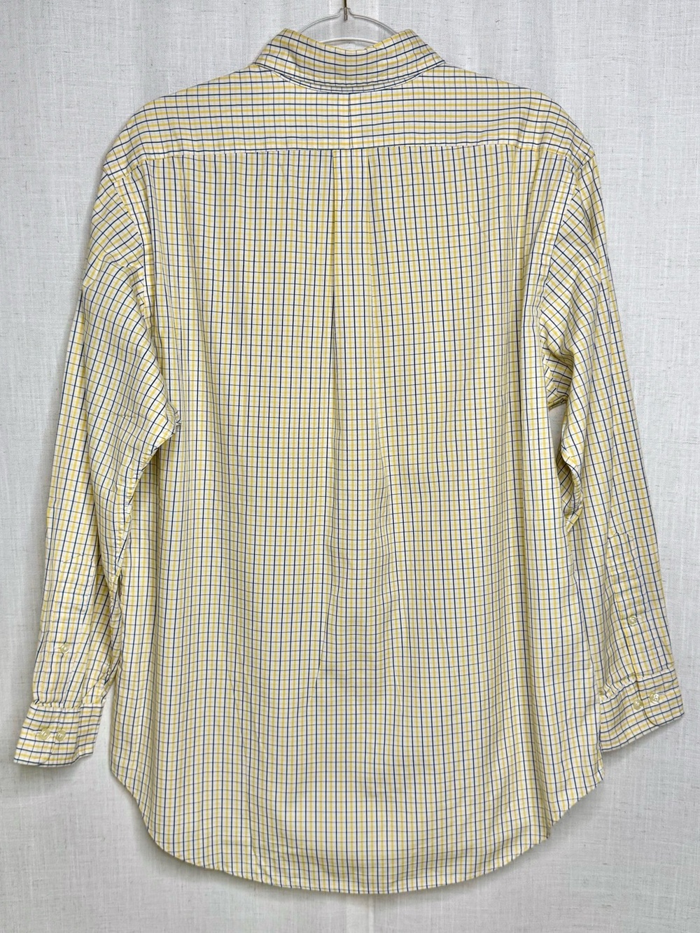 Polo Ralph Lauren Plaid Button Down Shirt Yellow Blue Size 16.5 32/33 - Picture 2 of 9